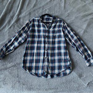 🔥Croft & Barrow Navy and Red Plaid Shirt
